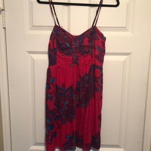 Pink floral summer dress